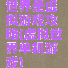 世界是虚拟游戏攻略(虚拟世界单机游戏)