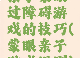 亲子蒙眼过障碍游戏的技巧(蒙眼亲子游戏规则)