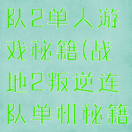 战地叛逆连队2单人游戏秘籍(战地2叛逆连队单机秘籍)