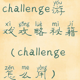 challenge游戏攻略秘籍(challenge怎么用)