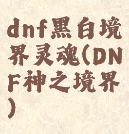 dnf黑白境界灵魂(DNF神之境界)